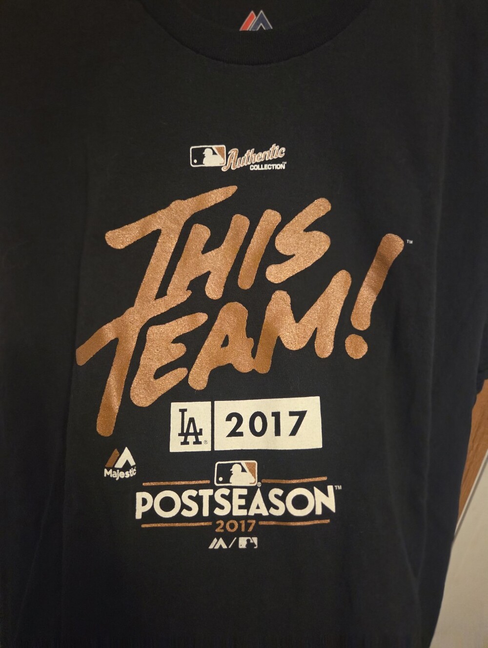 Majestic Los Angeles Dodgers 2017 Postseason Shirt Sz XL Men's MLB - Picture 2 of 5